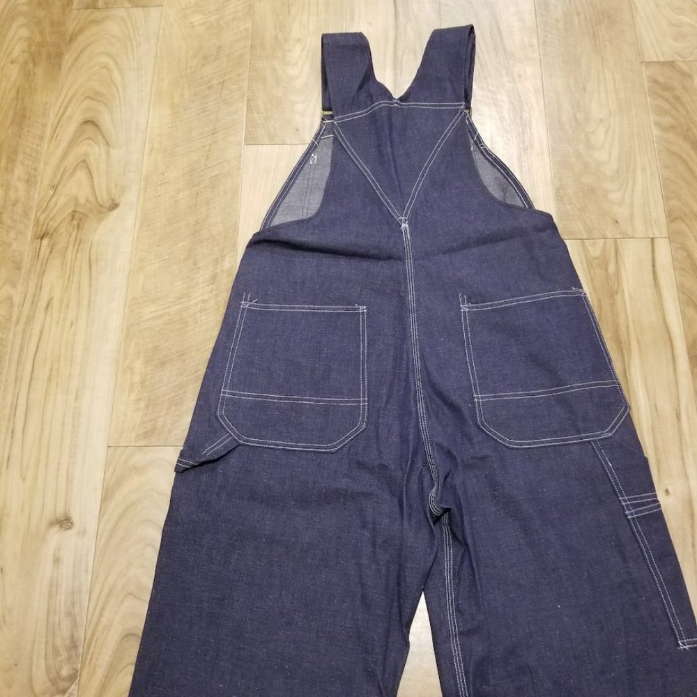 Vintage 60s SEARS Denim Bib Overalls NOS Union Made Utility Gorpcore Lagenlook - Picture 12 of 13